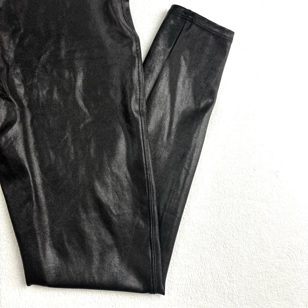 SPANX Faux Leather Moto Banded High Waist Ankle Compression Leggings Size 1X - Picture 11 of 15